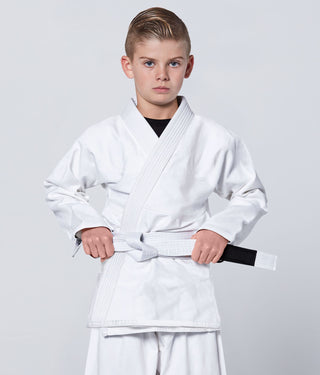 Essential White Brazilian Jiu Jitsu BJJ Gi Unifrom for Kids