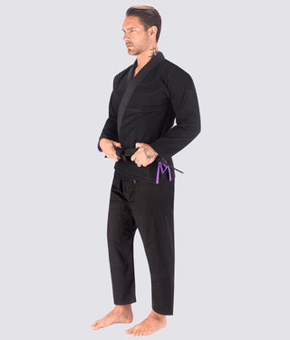Elite Sports Essential Ultra Light Preshrunk Sweat Wicking Black Adult Brazilian Jiu Jitsu BJJ Gi With Free White Belt