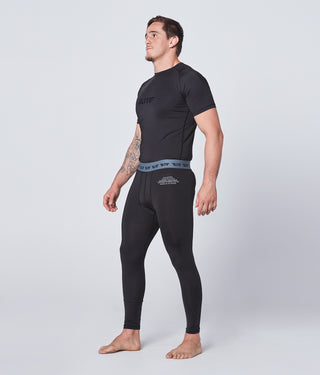 Men's Plain Black Compression Taekwondo Spat Pants