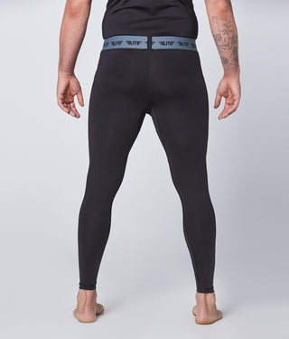 Men's Plain Black Compression Taekwondo Spat Pants