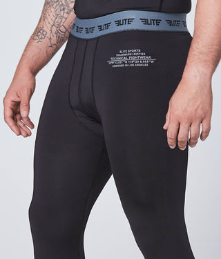 Men's Plain Black Compression Taekwondo Spat Pants