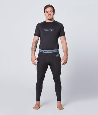 Plain Black Compression Training Spat Pants for Mens