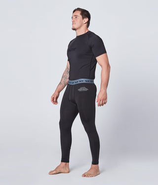 Plain Black Compression Training Spat Pants for Mens