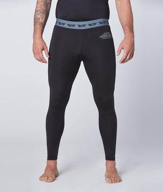 Plain Black Compression Training Spat Pants for Mens
