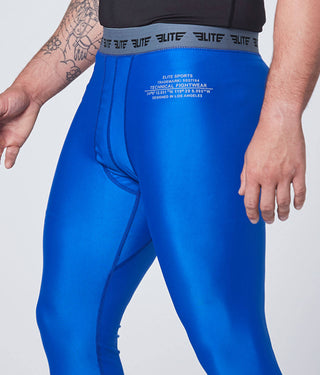 Men's Plain Blue Compression Boxing Spat Pants