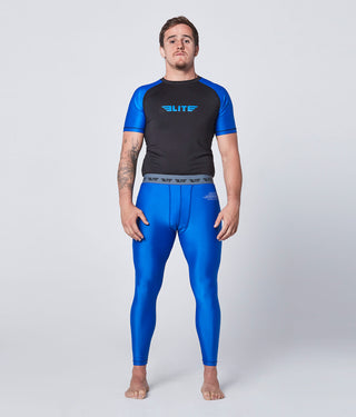 Men's Plain Blue Compression Boxing Spat Pants