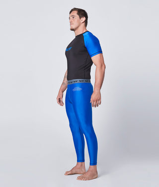 Men's Plain Blue Compression Muay Thai Spat Pants