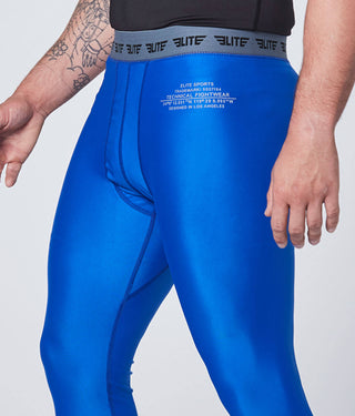 Men's Plain Blue Compression Wrestling Spat Pants