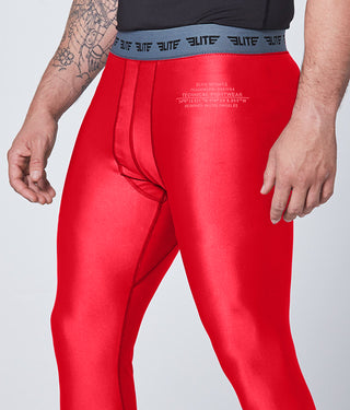 Men's Plain Red Compression Taekwondo Spat Pants