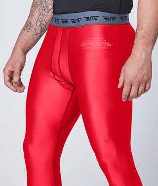 Plain Red Compression Training Spat Pants for Men