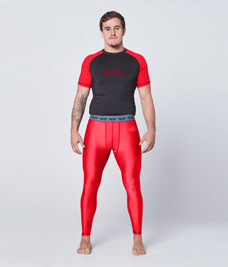 Men's Plain Red Compression Wrestling Spat Pants