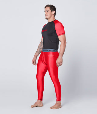 Men's Plain Red Compression Karate Spat Pants