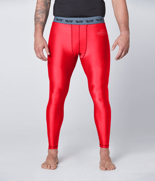 Men's Plain Red Compression Muay Thai Spat Pants