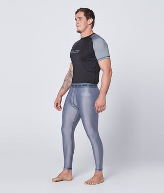 Men's Plain Gray Compression Muay Thai Spat Pants