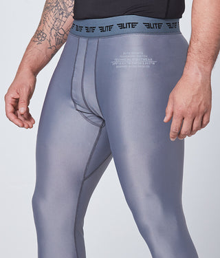 Men's Plain Gray Compression Muay Thai Spat Pants