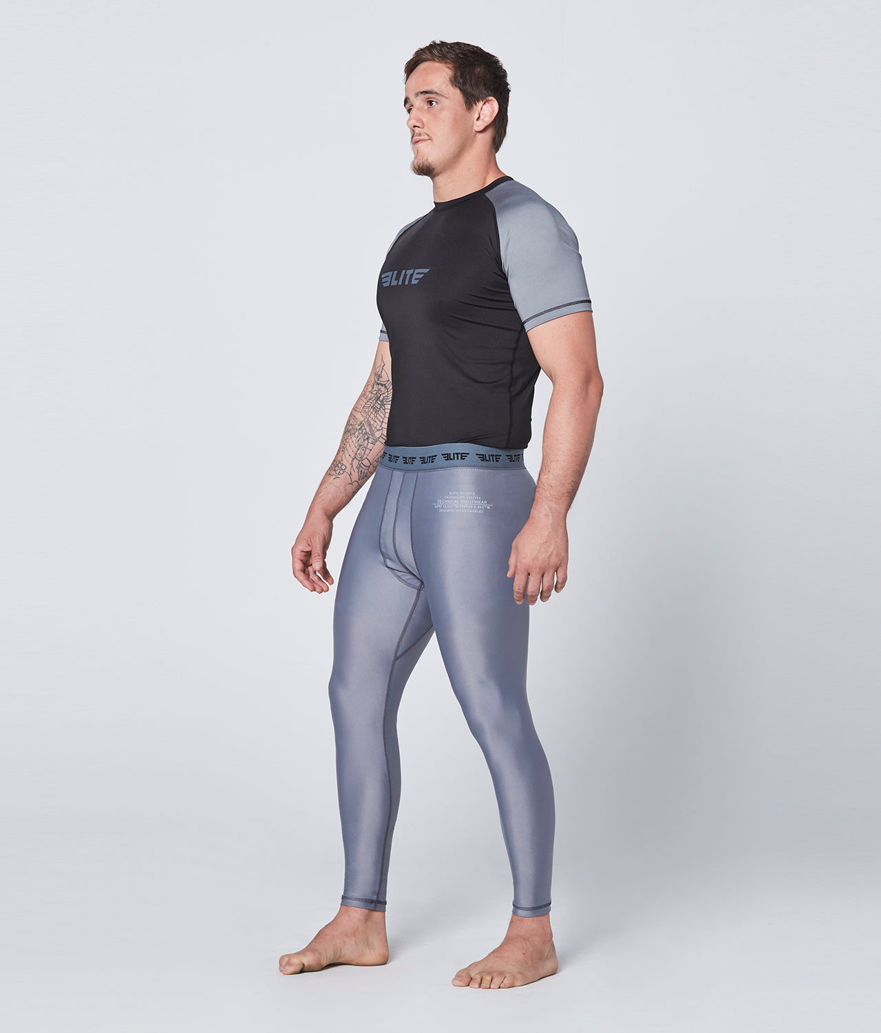 Men's Plain Gray Compression Wrestling Spat Pants