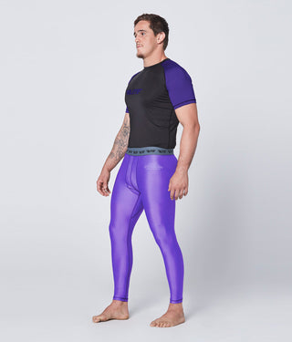 Men's Plain Purple Compression Boxing Spat Pants