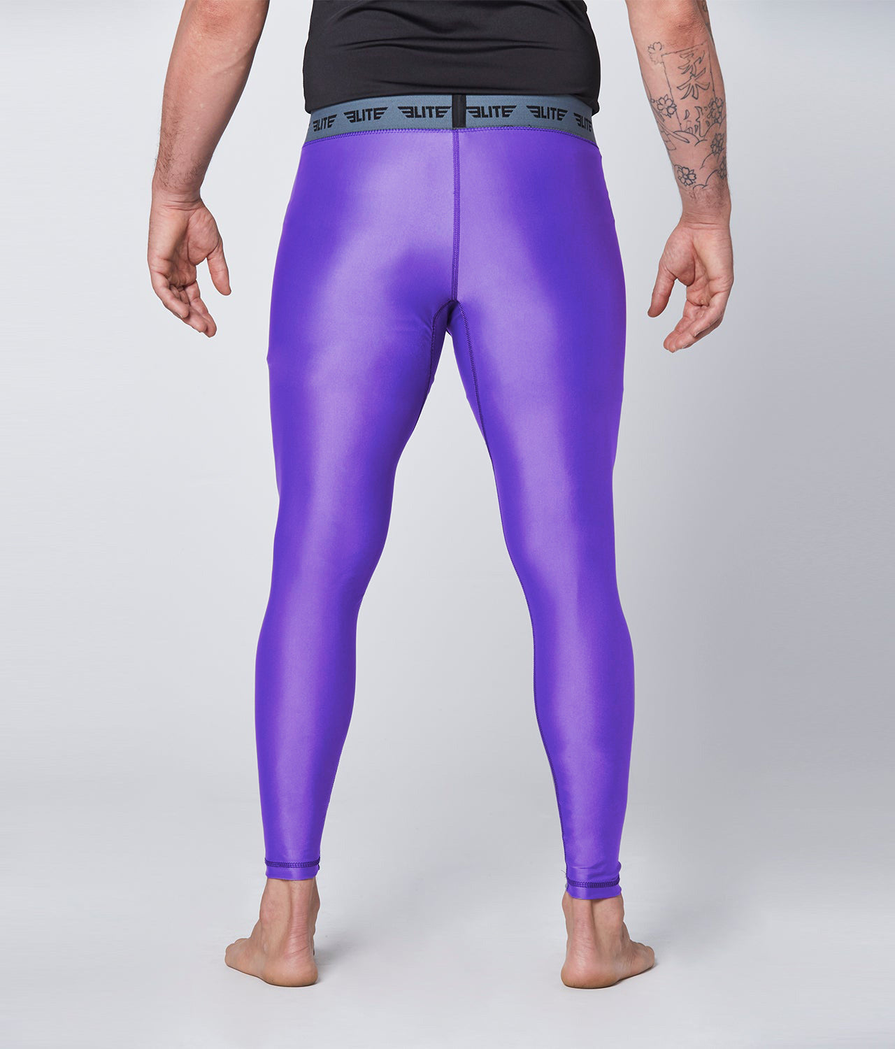 Men's Plain Purple Compression Muay Thai Spat Pants
