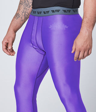 Men's Plain Purple Compression Taekwondo Spat Pants