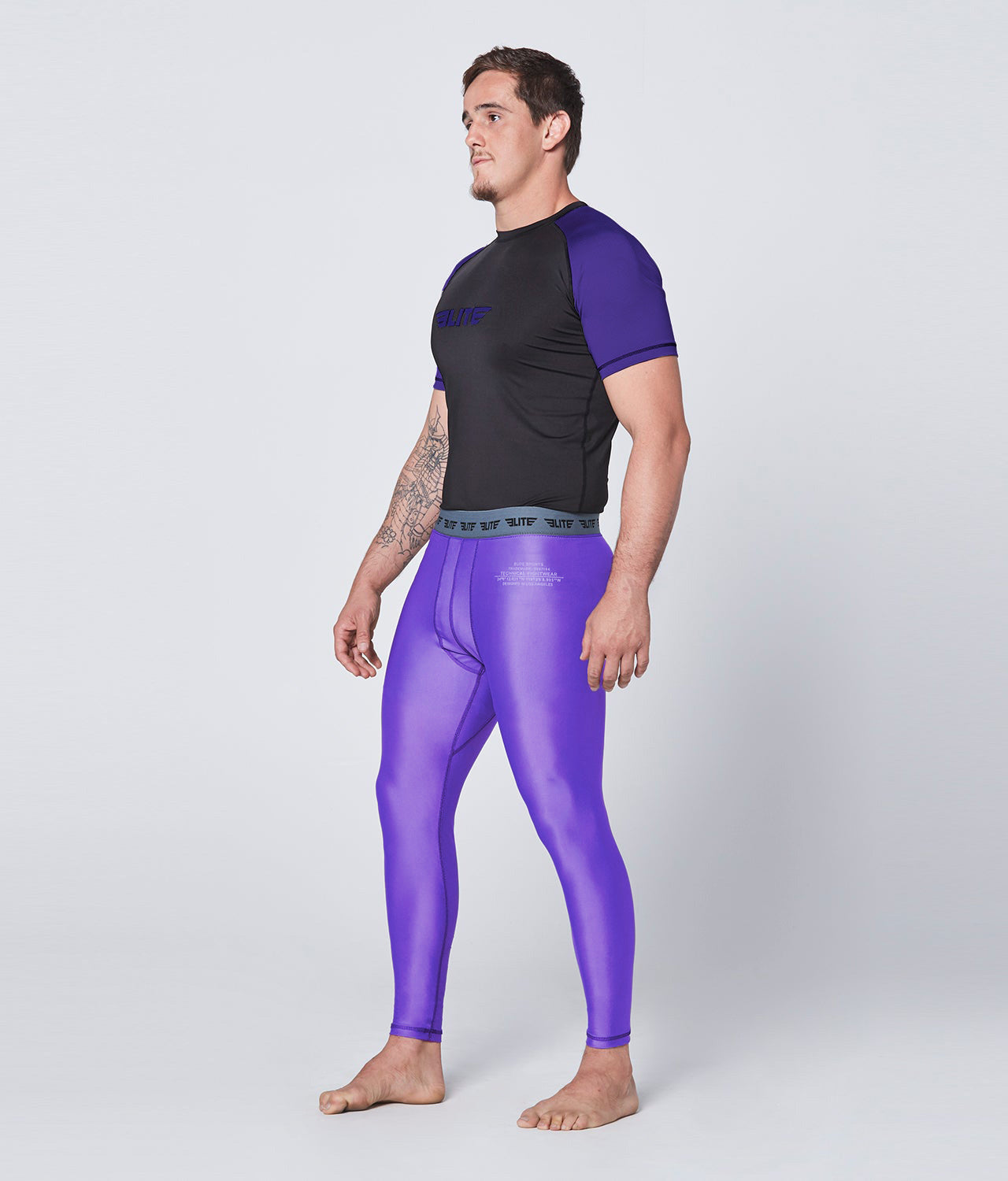 Men's Plain Purple Compression Wrestling Spat Pants