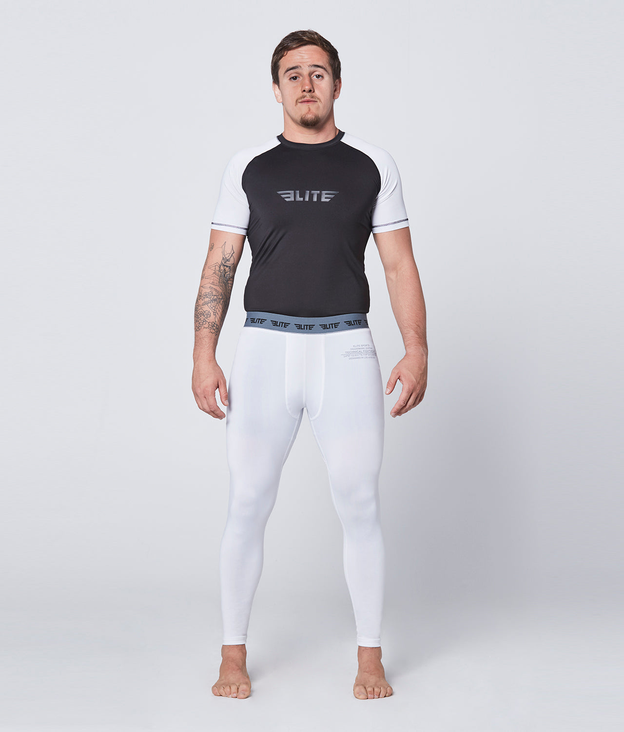 Men's Plain White Compression Boxing Spat Pants