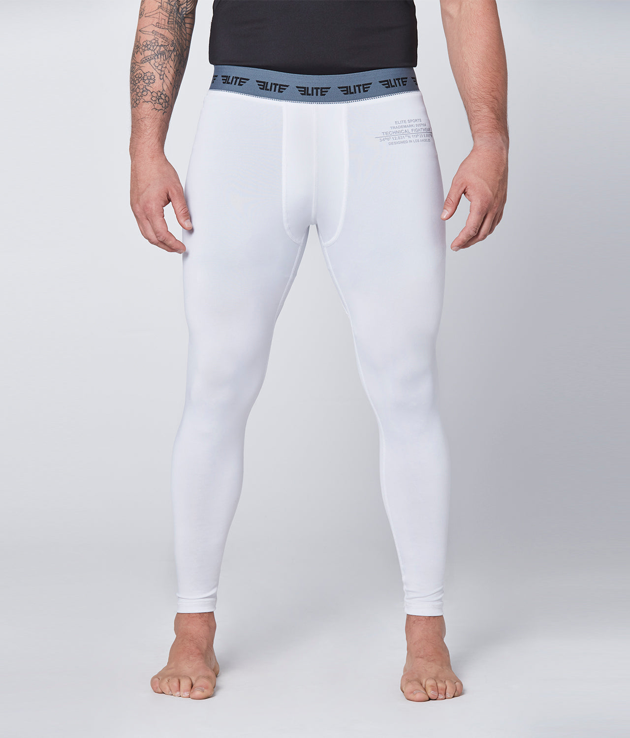 Men's Plain White Compression Boxing Spat Pants