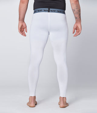 Men's Plain White Compression Muay Thai Spat Pants