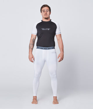 Men's Plain White Compression Taekwondo Spat Pants