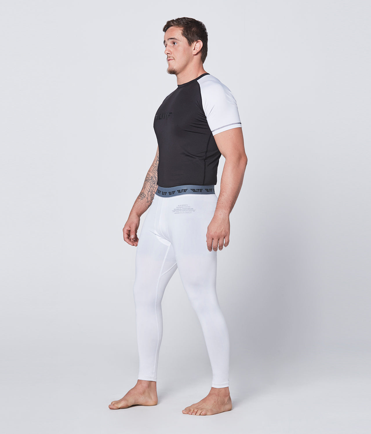 Men's Plain White Compression Training Spat Pants