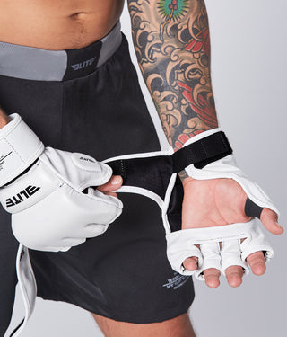 Adults' Essential White MMA Half Mitts Grappling Gloves