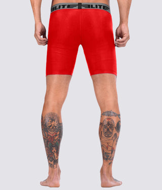 Elite Sports Flatlock Seams Red Compression Judo Shorts