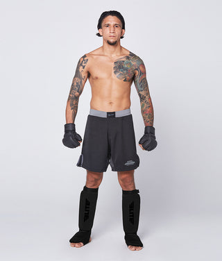 Adults' Standard Black/Black Taekwondo Shin Guards
