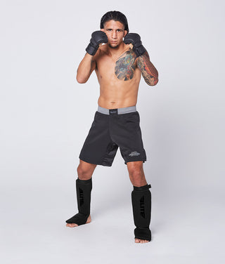 Adults' Standard Black/Black Taekwondo Shin Guards