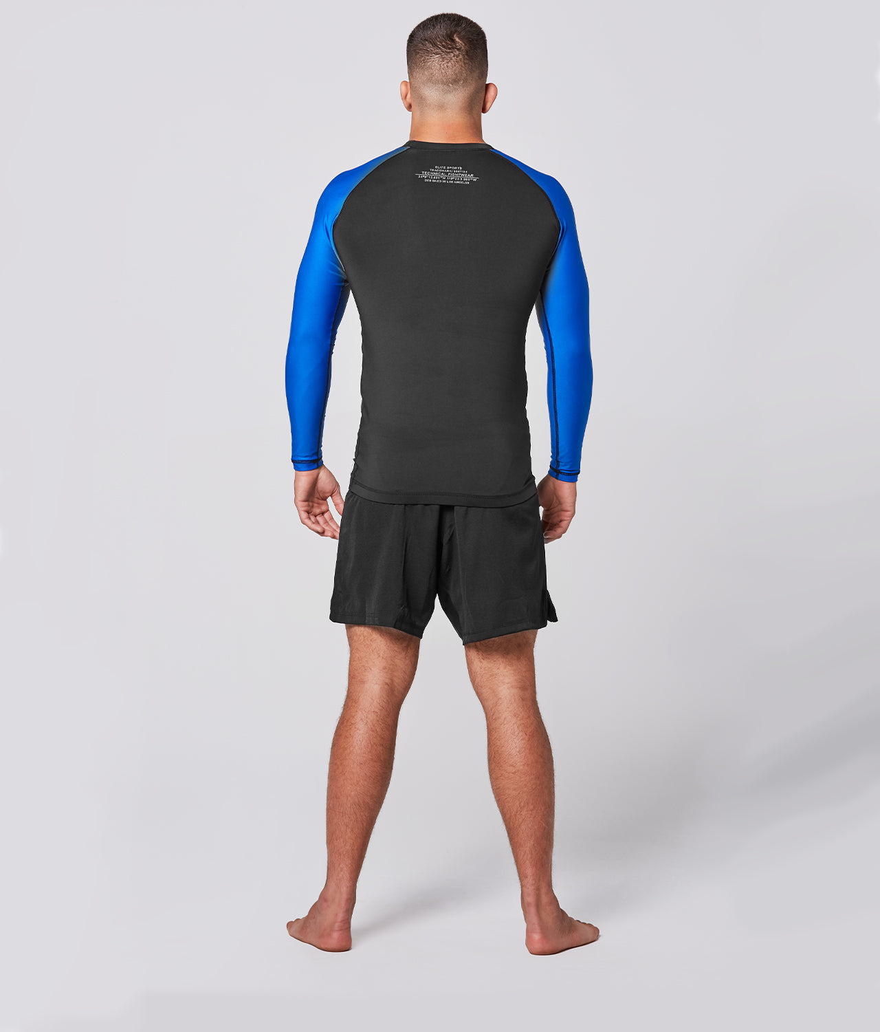 Elite Sports Standard Black/Blue Long Sleeve Judo Rash Guard - Elite Sports