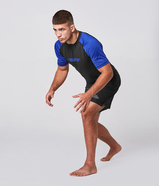 Men's Standard Blue Short Sleeve Judo Rash Guard