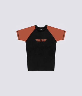 Men's Standard Brown Short Sleeve Judo Rash Guard