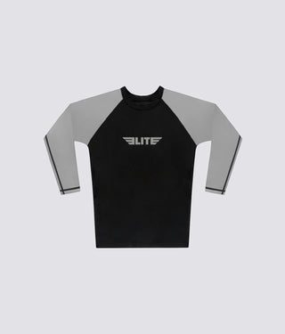 Men's Standard Gray Long Sleeve Judo Rash Guard