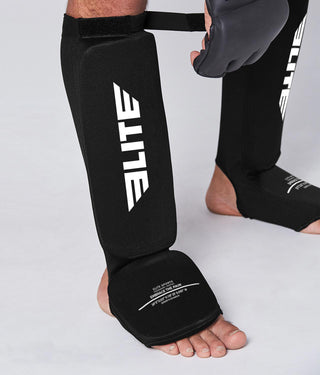 Adults' Standard Black Karate Shin Guards