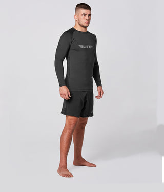 Men's Standard Black Long Sleeve Judo Rash Guard
