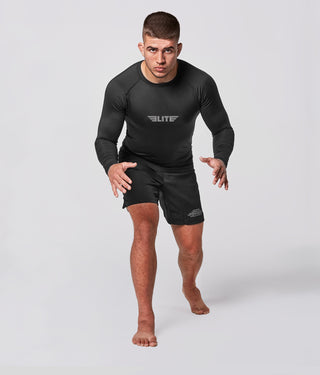 Men's Standard Black Long Sleeve Judo Rash Guard