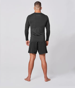 Men's Standard Black Long Sleeve Judo Rash Guard