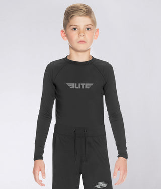 Kids' Standard Black Long Sleeve NO-GI Rash Guard