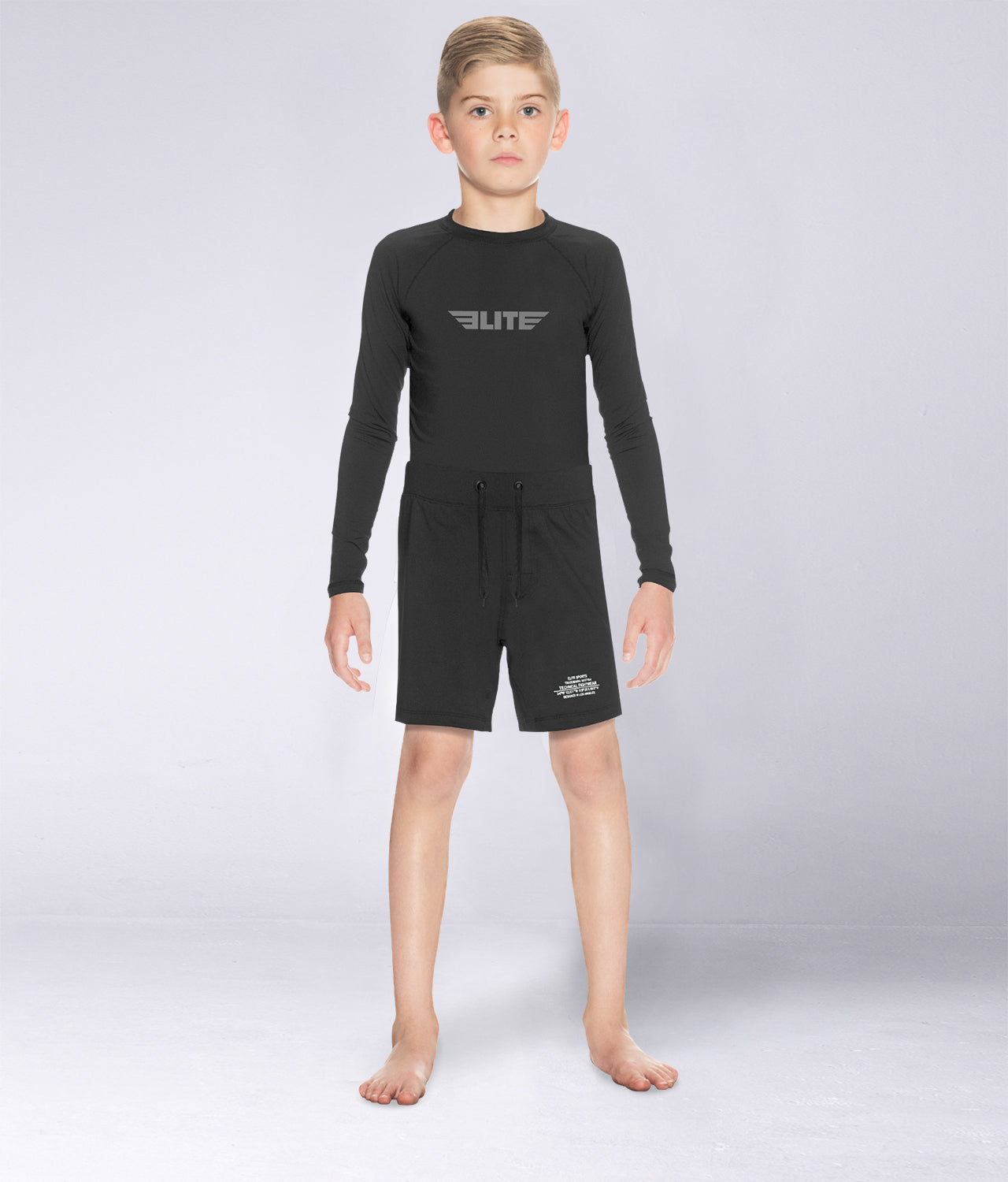 Kids' Standard Black Long Sleeve NO-GI Rash Guard