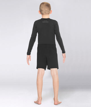 Standard Black Long Sleeve Training Rash Guard for Men for Kids