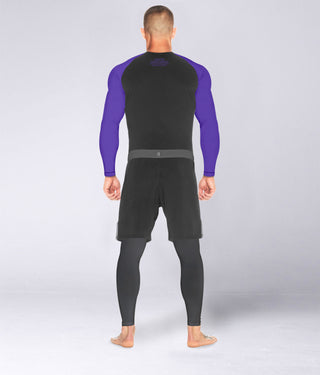 Standard Purple Long Sleeve Training Rash Guard for Mens