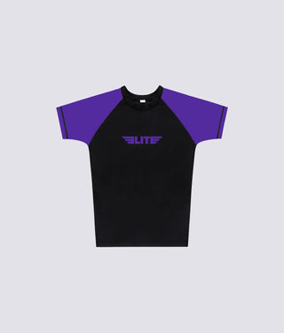 Men's Standard Purple Short Sleeve Judo Rash Guard