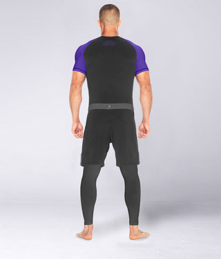 Men's Standard Purple Short Sleeve Judo Rash Guard