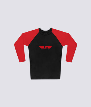 Men's Standard Red Long Sleeve Judo Rash Guard
