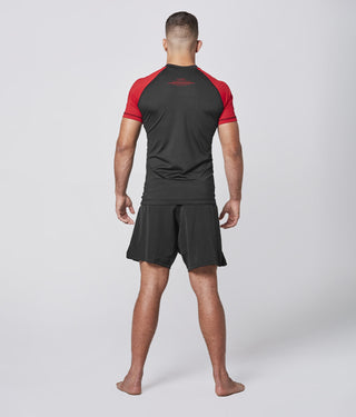 Men's Standard Red Short Sleeve Judo Rash Guard