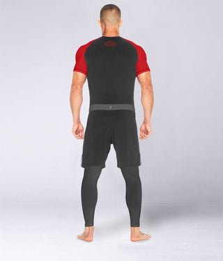 Standard Red Short Sleeve Training Rash Guard for Men